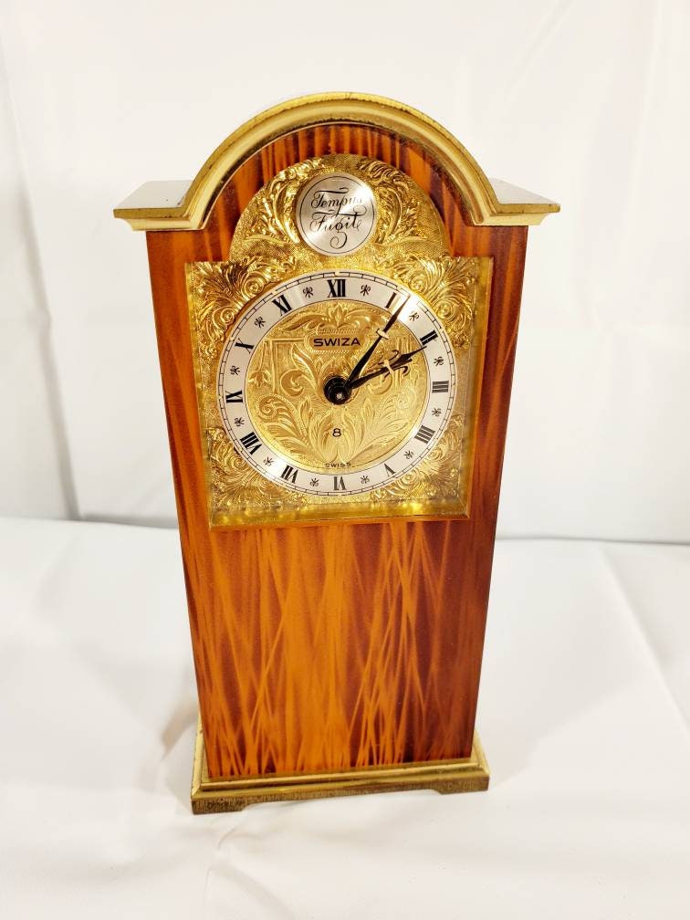 Vintage Swiza Swiss Tempus Fugit Mini Grandfather Clock Etsy Australia