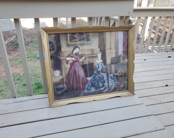 Vintage K. Stewart Lithograph Art Print   Antique Lithograph