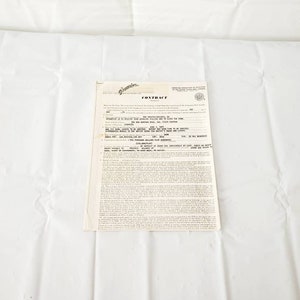Vintage 1981 Original Premier Santana Contract Copy