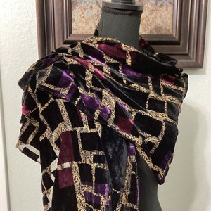 Vtg Silk Cut Velvet Scarf image 1