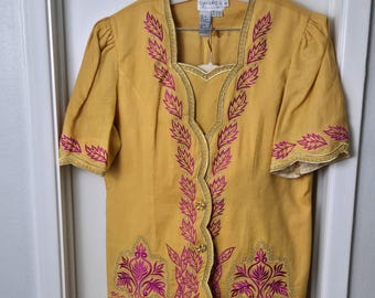 Vintage Davinci Linen 2 Piece Suit Linen Size 18
