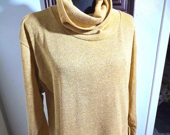 Vintage Metallic Gold Tunic Top
