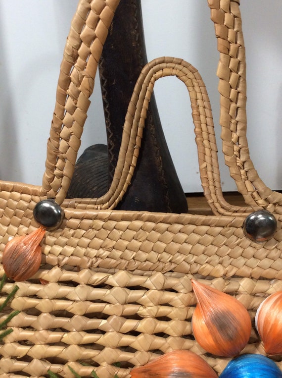 Mexican Straw Bag/ Straw Tote/ Summer Bag/ Raffia… - image 2