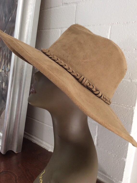 Vtg Brown Floppy Hat/ Western Hat - image 3