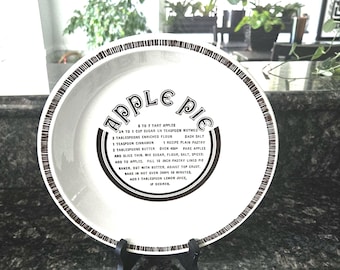 Vintage Apple Pie Recipe Plate / USA