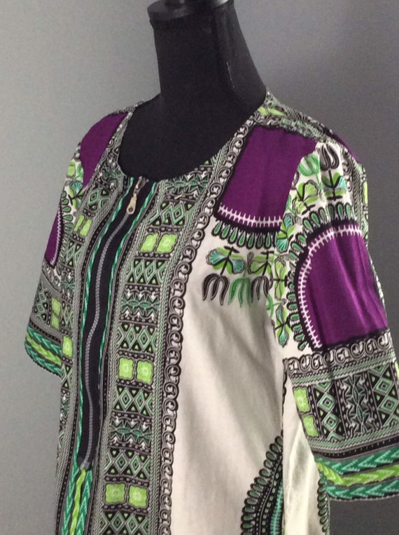 African Print Tunic/ African Long Top/ M-L Africa… - image 5