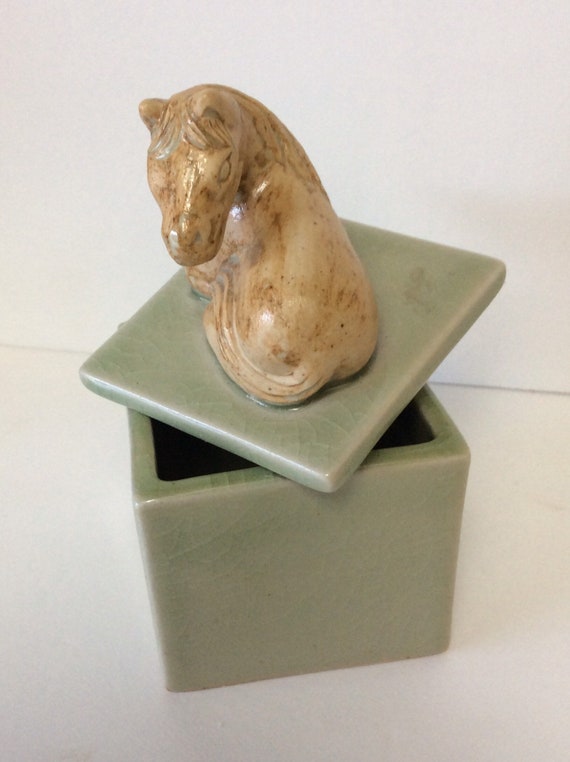 Trinket Box from Thailand/Horse Porcelain Trinket… - image 2