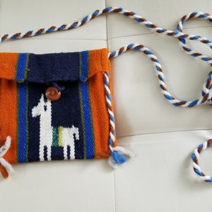 Vtg Small South American Alpaca Woven Wool Bag