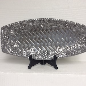 Vtg Lenox Pewter Grapevine Tray/Platter