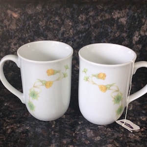 Vtg Pair Vintage Porcelain Tea Cups
