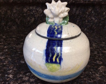 Pottery/Glazed Pottery/ Stoneware Jar/ Lidded Pot/ Studio Pottery/ Cookie Jar/Ginger Jar