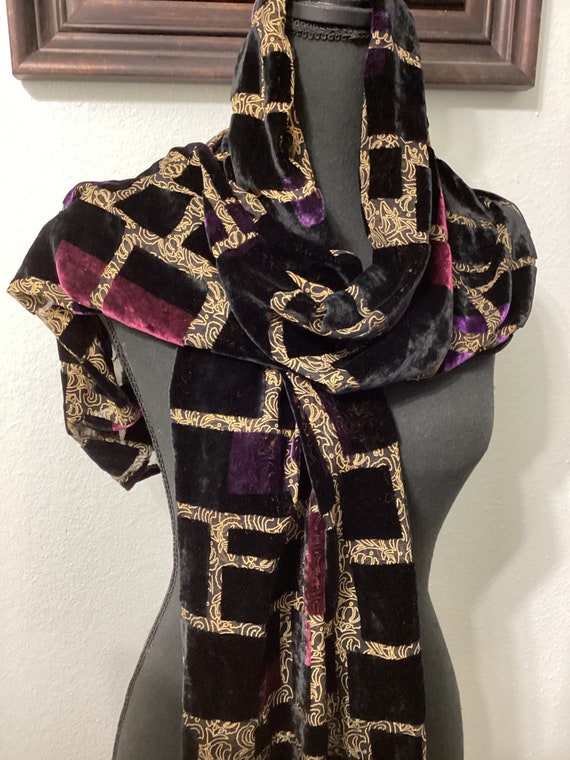 Vtg Silk Cut Velvet Scarf - image 2