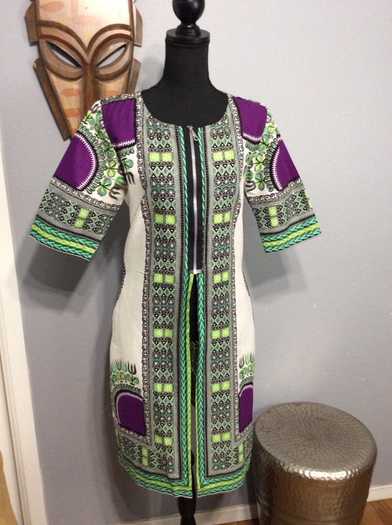 African Print Tunic/ African Long Top/ M-L Africa… - image 7