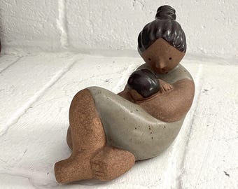 Vintage Mother Child Figurine