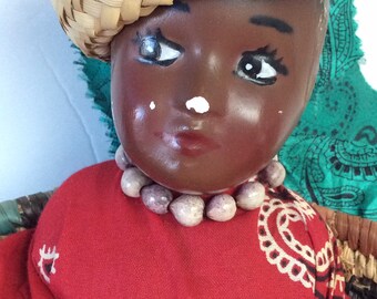 Antique Black Mask Doll