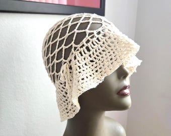 Vintage Crochet Hat/ Crochet Floppy Hat