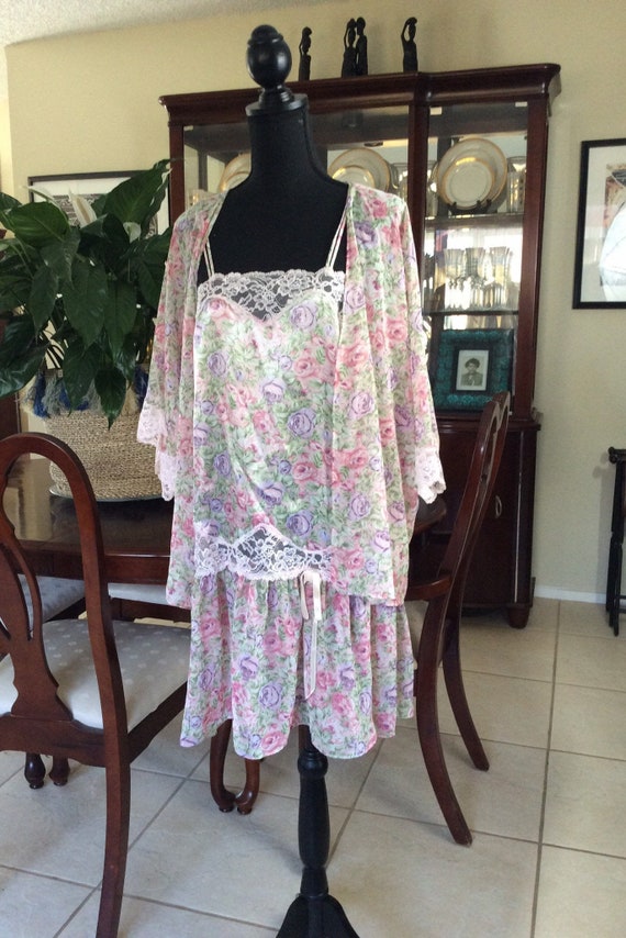 Vintage Gown and Robe Set/Amanda Smith Night Gown/