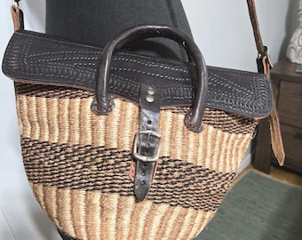 Vintage Woven Straw African Bag