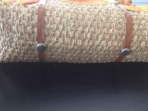 Vintage Straw Bag made in Mexico/Woven Straw Bag/… - image 6