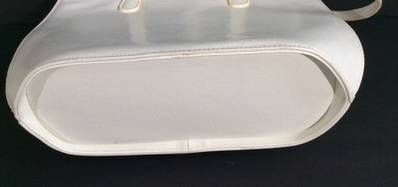 Vintage  White Leather Handbag/ Vintage Leather S… - image 8
