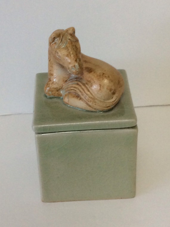 Trinket Box from Thailand/Horse Porcelain Trinket… - image 3