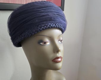 Vintage Pillbox Hat with Bow