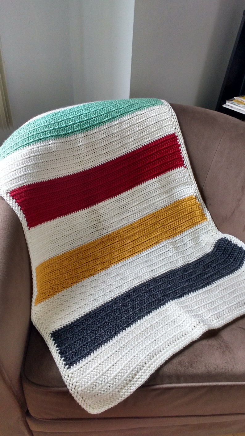 Glacier Park Baby Blanket Hudson Bay Inspired Crochet Baby Blanket