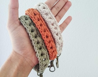 Macrame Keychain Wristlet | Boho Wristlet Cotton Lanyard