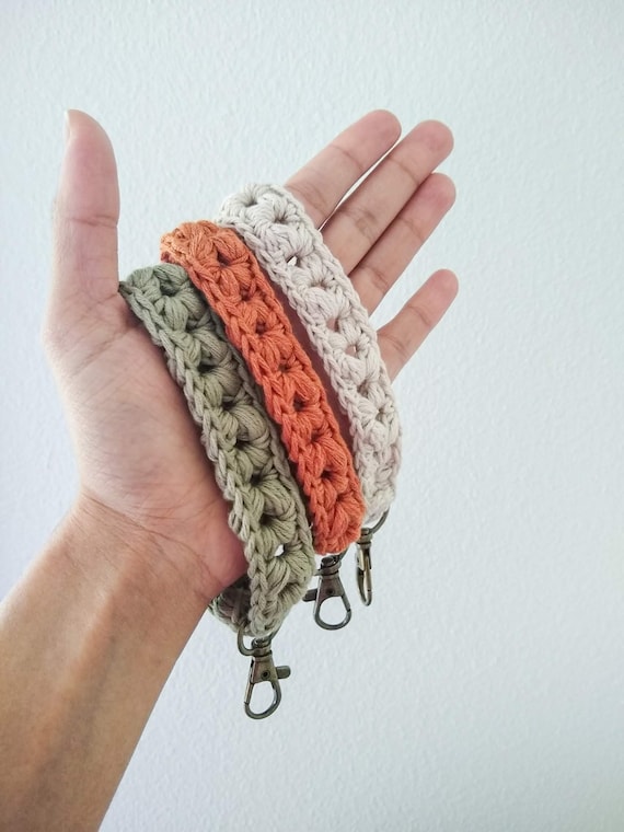 Macrame Keychain Wristlet | Boho Wristlet Cotton Lanyard