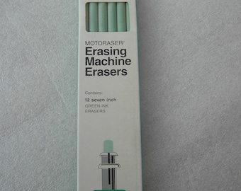 Keuffel&Esser 58 0780 Box 12 Seven Inch Green Ink Erasers vintage