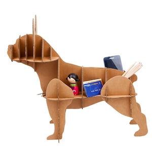 French Bulldog Cardboard Dog Storage Organizer da scrivania Kit Costruzione fai da te