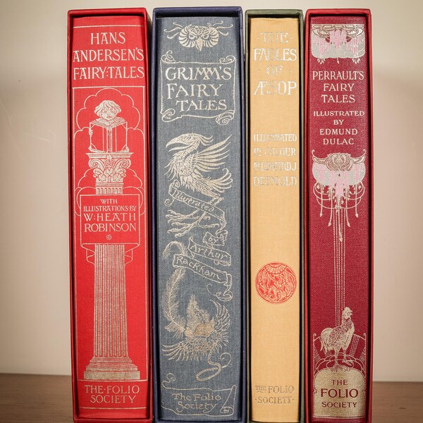 Fairy Tales books by The Folio Society 2002, by Aesop, Perrault, Grimm and Hans Anderson, all are illustrated and in excellent condition.