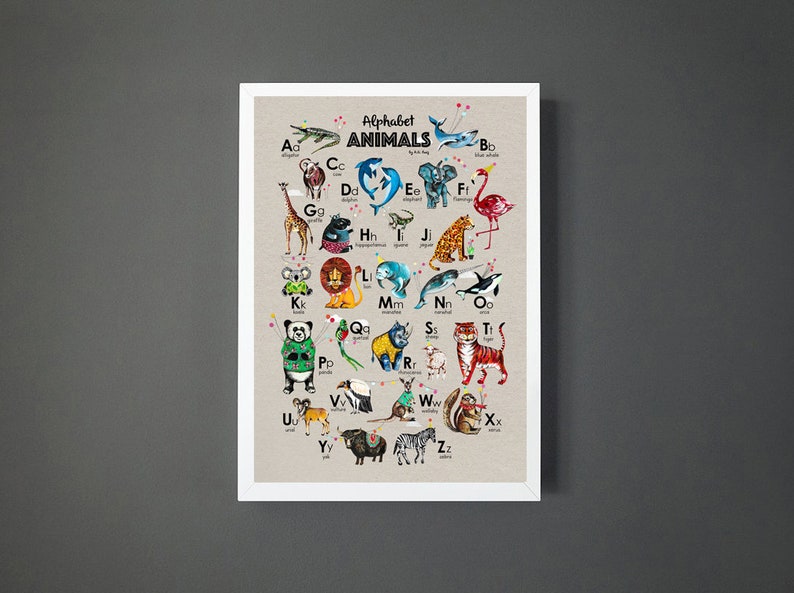 Animal / Poster Animals Alphabet - Etsy