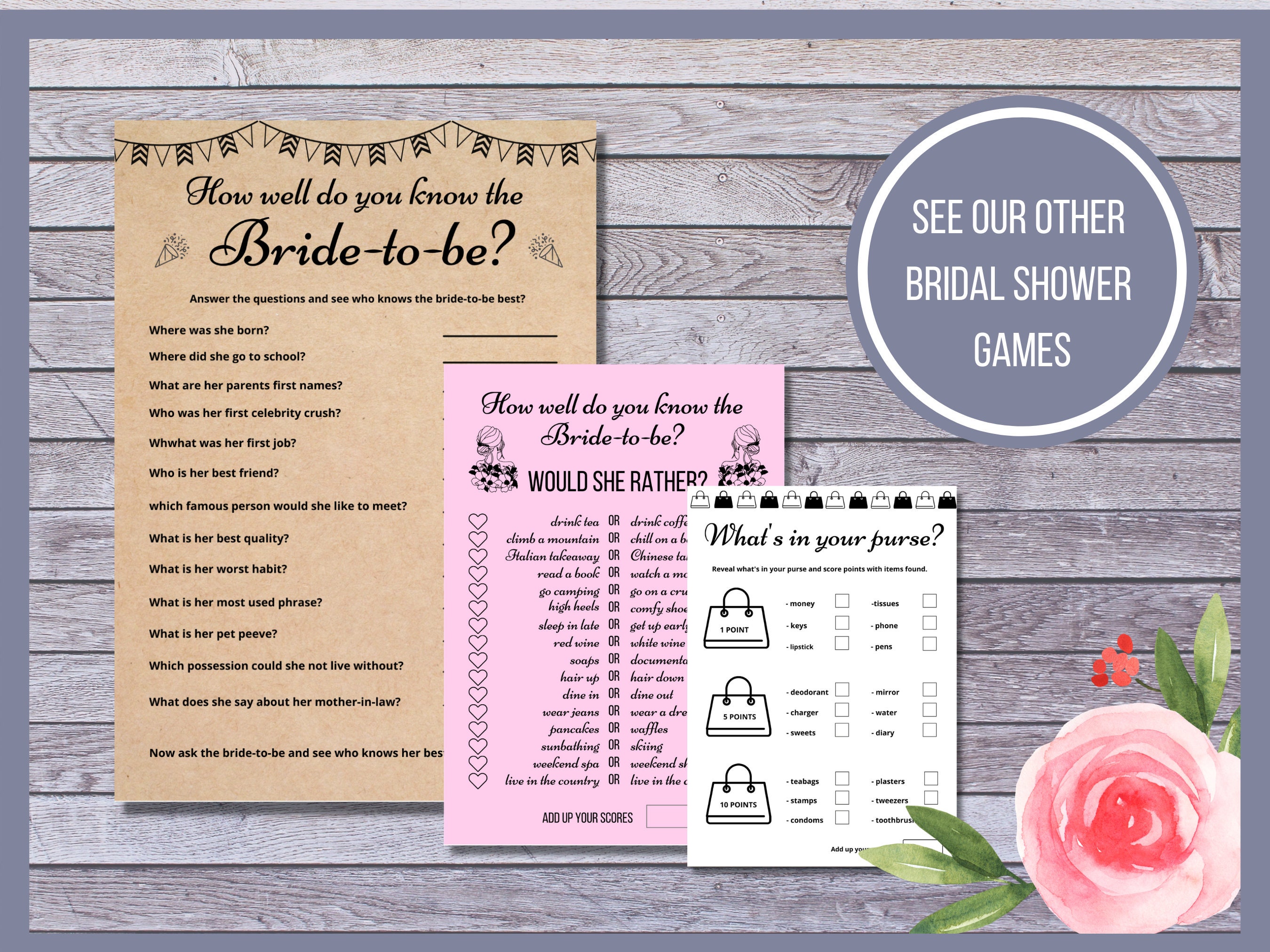 He Said She Said Naughty Bridal Shower Game Grey Bridal Etsy UK