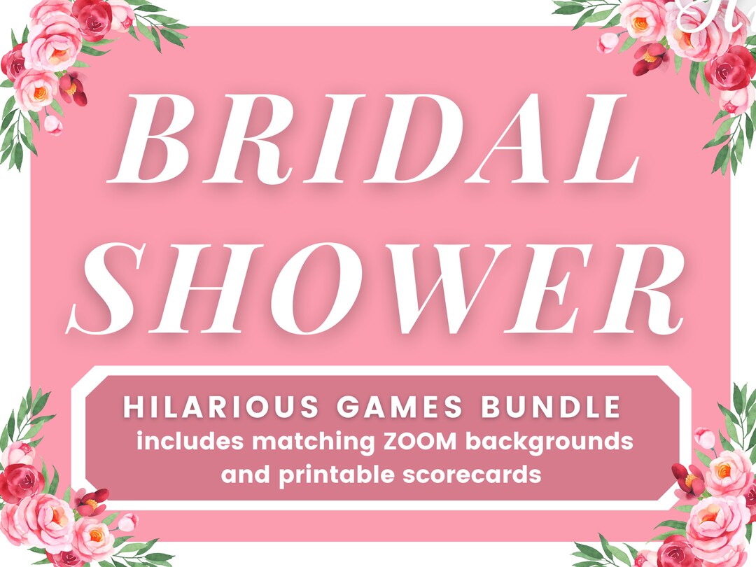 Virtual Bridal Shower Games Bundle Bachelorette Zoom Party Bridal Shower Zoom Games Instant