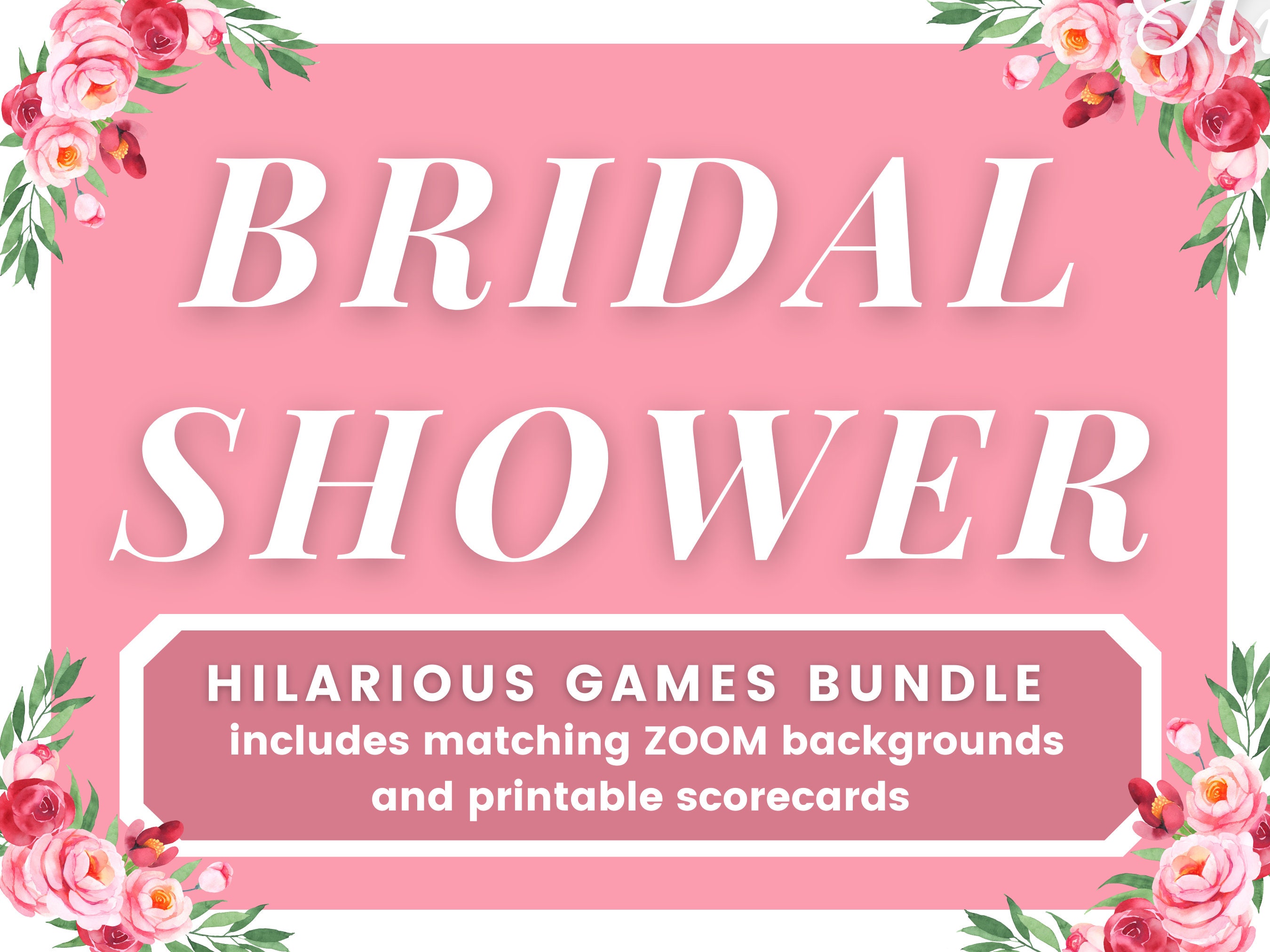 Virtual Bridal Shower Games Bundle Bachelorette Zoom Party Bridal