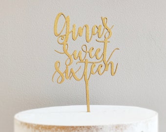Sweet Sixteen Cake Topper – 16th Birthday Party Decor
