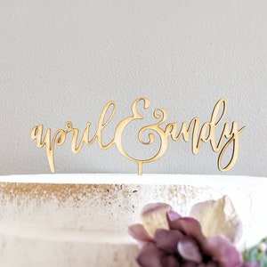 Personalized Name Cake Topper - Wedding Cake Topper - Gold Cake Topper - Custom Cake Topper - Wedding Cake
