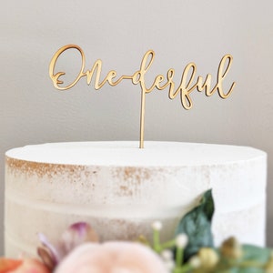 One-derful Cake Topper - Birthday Cake Topper - Birthday Cake - First Birthday Theme - Onederful Birthday Party - 1st Birthday Cake Topper
