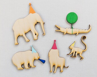 Animal Party Cake Topper - Birthday Cake Topper - Birthday Party - Birthday Cake - Party Animals - Wild One - First Birthday Cake Topper