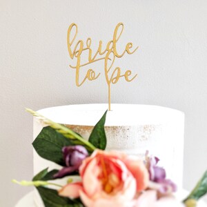Bride to Be Cake Topper - Bridal Shower - Bachelorette Party - Future Mrs - Wooden Cake Topper - EVJF - Last Fling - Gold Bridal Shower