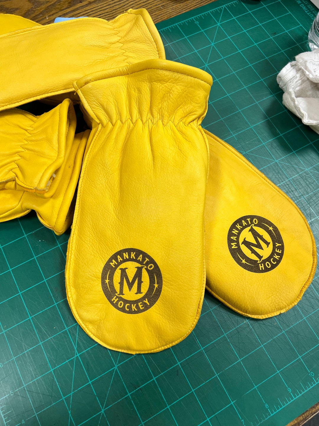 LEATHER CHOPPER MITTENS Customize Branded Chopper Mittens Deerskin