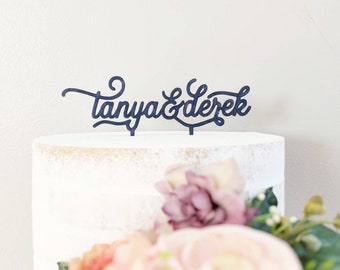 Personalized Name Cake Topper - Wedding Cake Topper - Gold Cake Topper - Custom Cake Topper - Wedding Cake