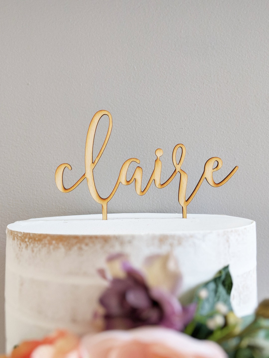 Table Topper Name Personalized Name Cake Topper - Baltic Birch Wood, Custom Colors - Etsy