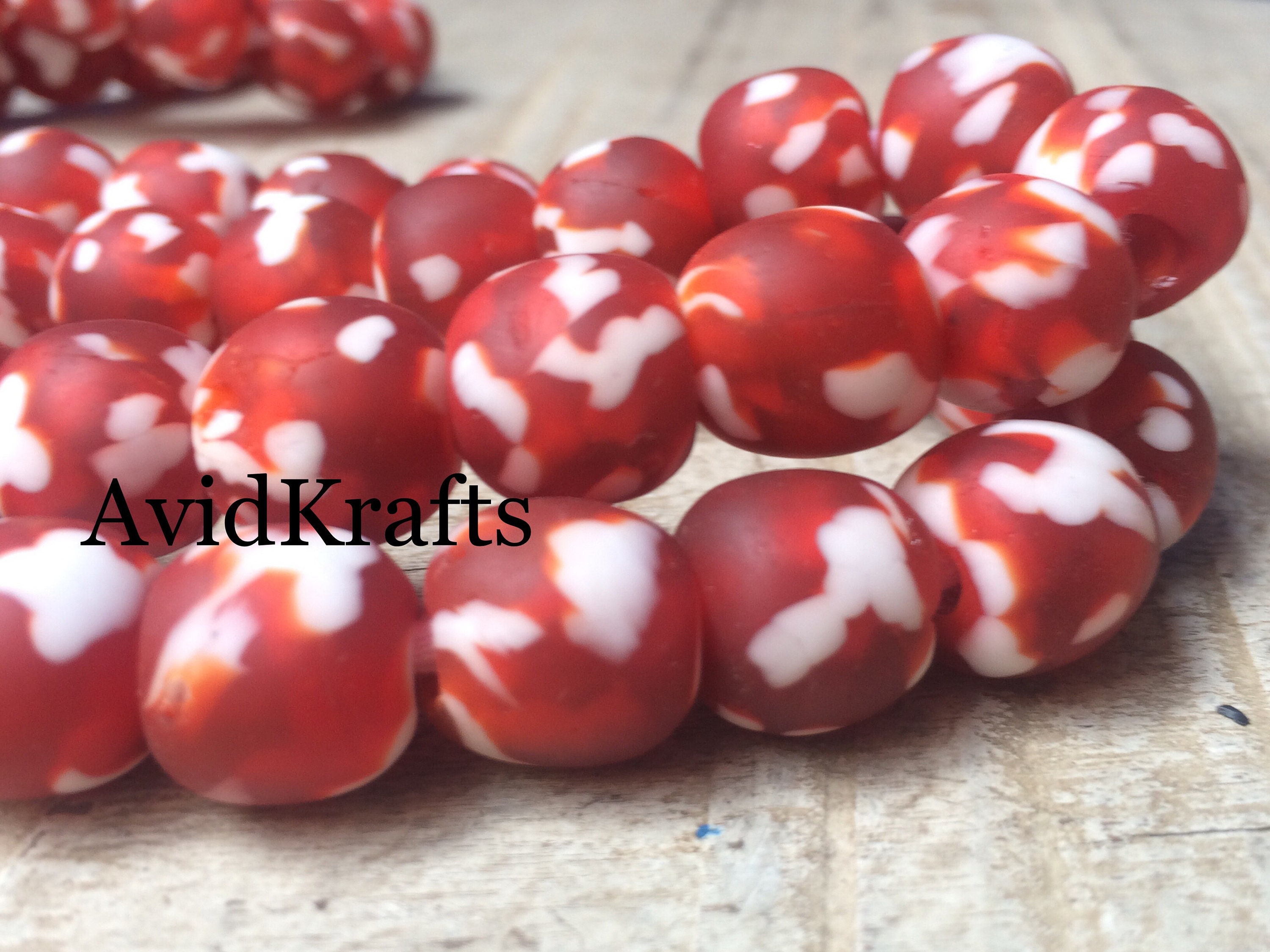 White Recycled Paper Beads from Uganda 13mm African Bicone 35 Inch Strand