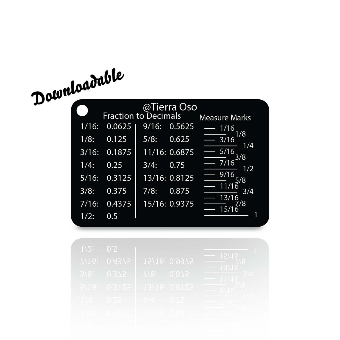 Fractions to Decimal and Measuring Tape Cheat Sheet Learning Etsy