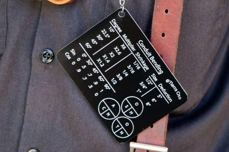Conduit bending cheat sheet for electricains Etsy
