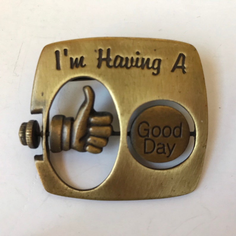Vintage JJ Brooch Good Day Bad Day Aticulated Brooch