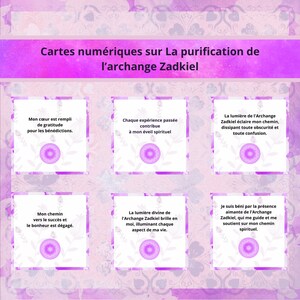 Cartes Affirmations positives à télécharger sur la la purification de l'archange Zadkiel. Dessous de verre pour dynamiser votre eau.