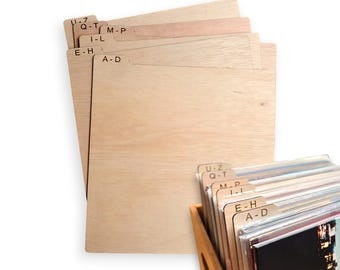 Vinyl Organizer Set | Record Dividers | Alphabet LP Separators | Wooden Vinyl Record Organizer Tabs